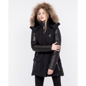 Rudsak Cervia very warm puffer coat with genuine leather and plenty pockets S